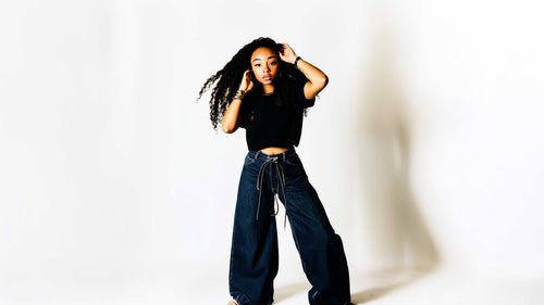 Black Wide-Leg Denim Jeans