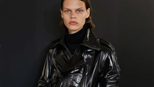 Black Cropped Moto Leather Jacket